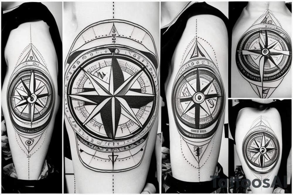 compass with inspirational strokes tattoo idea