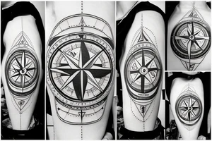 compass with inspirational strokes tattoo idea