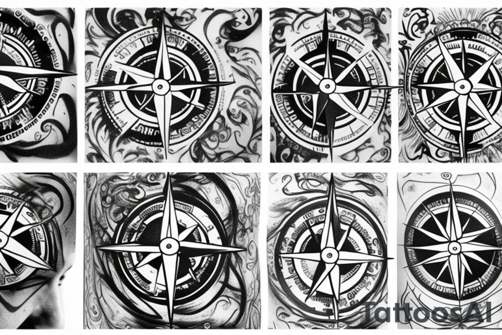 compass with inspirational strokes tattoo idea
