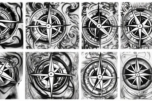 compass with inspirational strokes tattoo idea