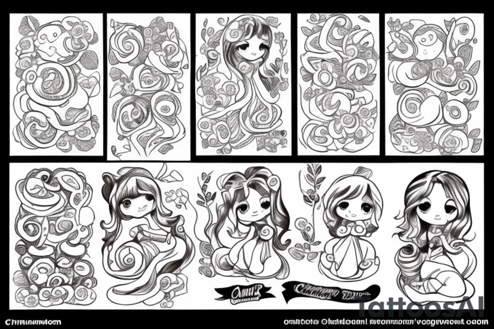 cinnamon bun cartoon girl tattoo idea