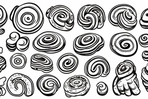 cinnamon bun cartoon tattoo idea
