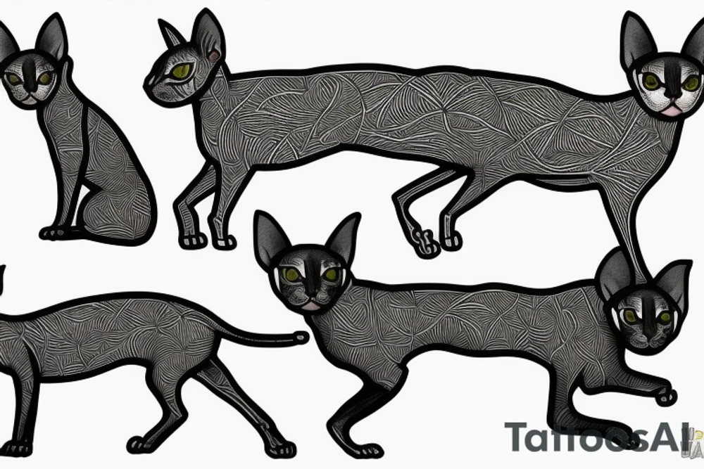 sphynx cat tattoo idea
