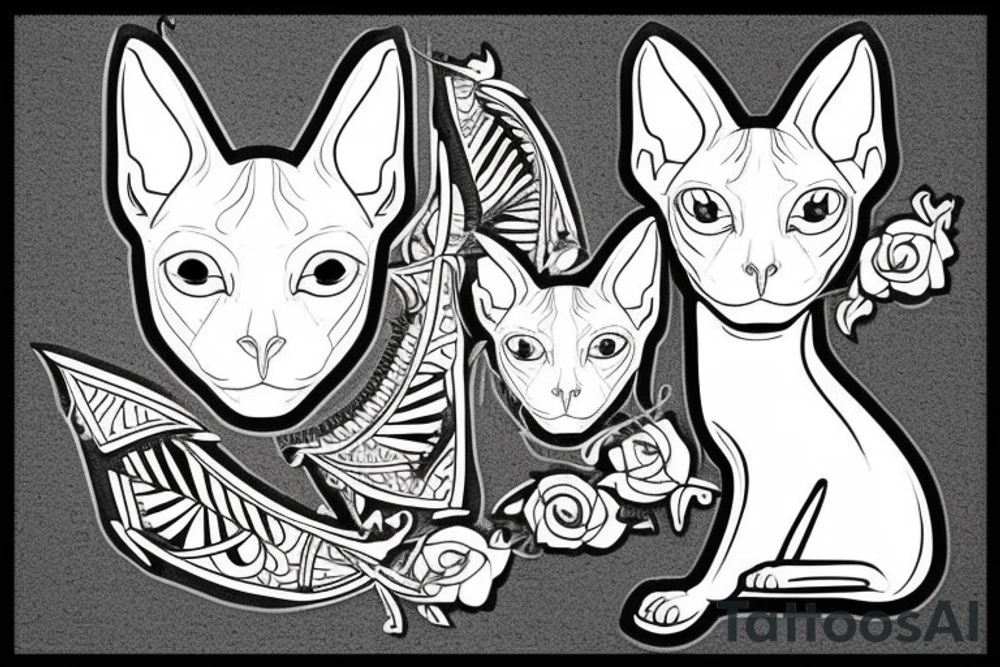 sphynx cat tattoo idea