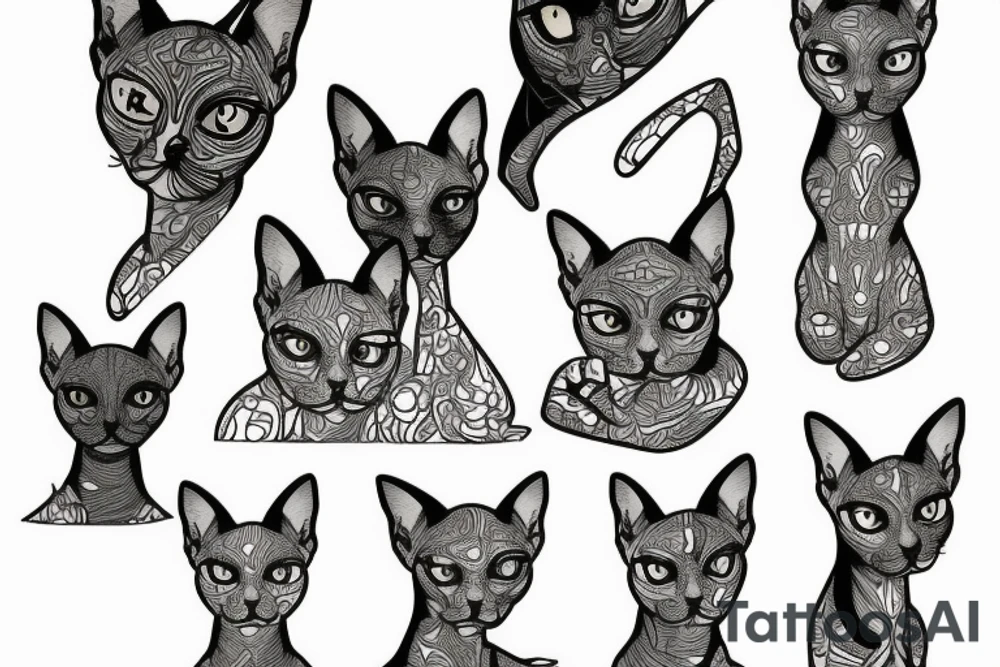 sphynx cat tattoo idea