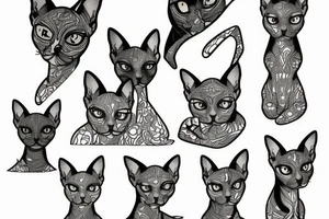 sphynx cat tattoo idea