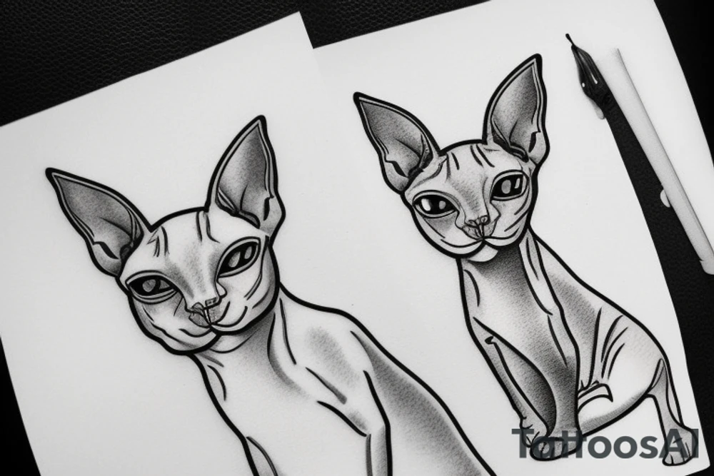 sphynx cat tattoo idea