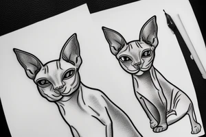 sphynx cat tattoo idea