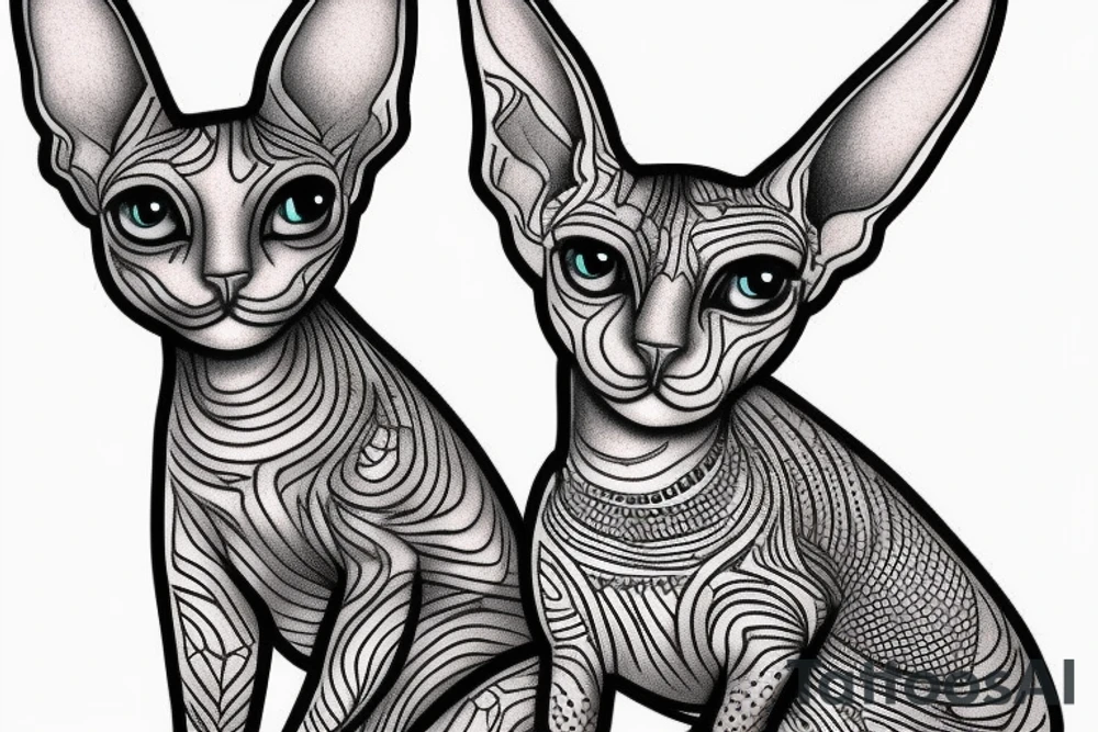 sphynx cat tattoo idea