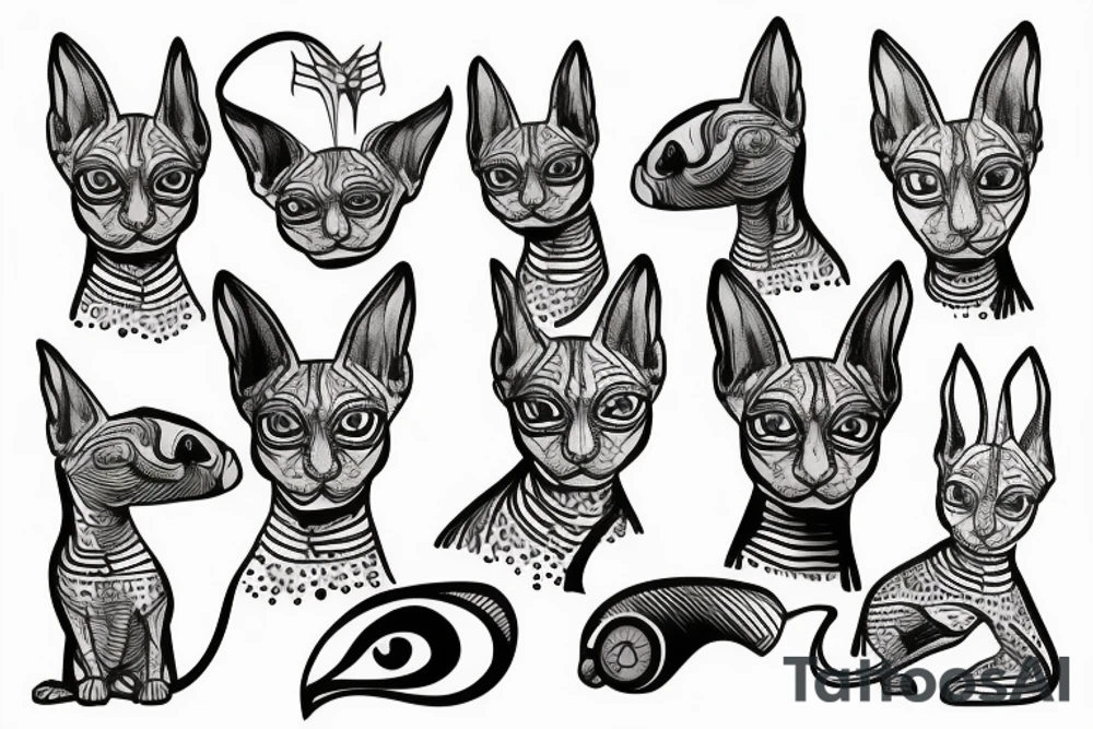 sphynx cat tattoo idea