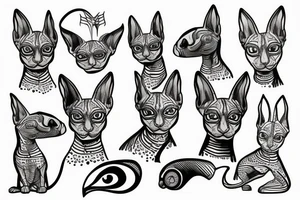 sphynx cat tattoo idea