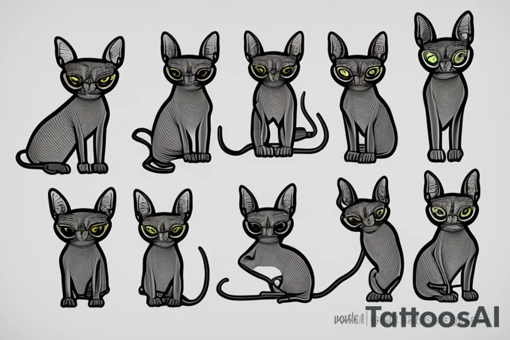 sphynx cat tattoo idea