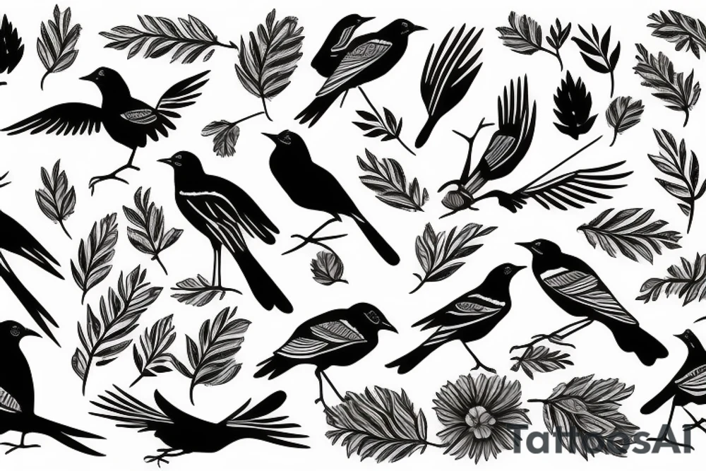 a magpie tattoo idea