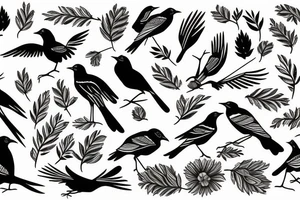 a magpie tattoo idea