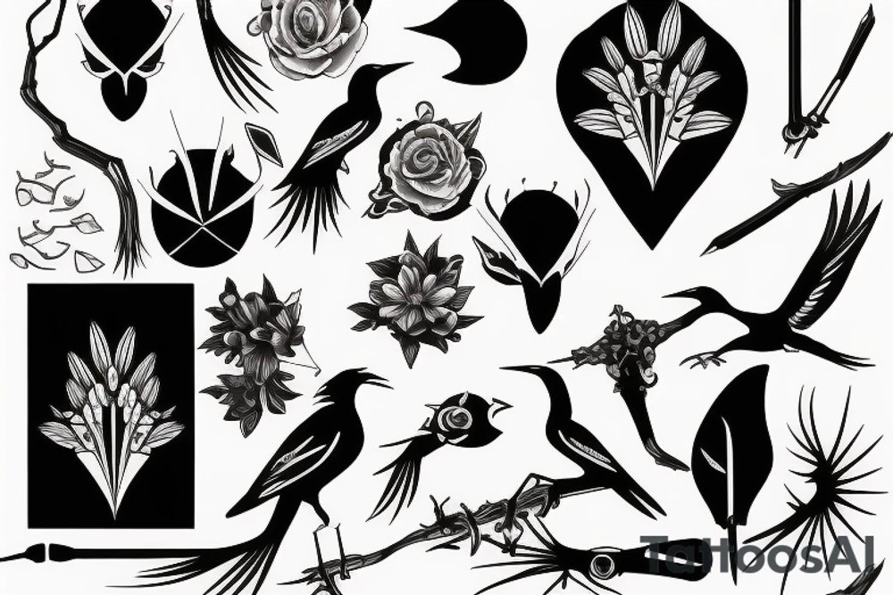 a magpie tattoo idea