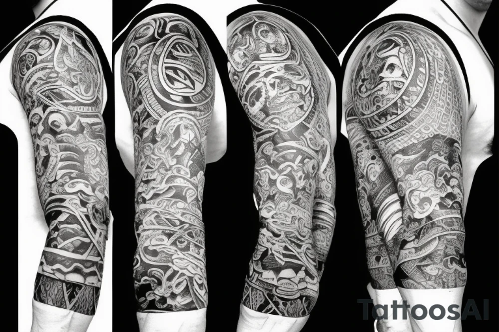 Sleeve with maya god tattoo idea