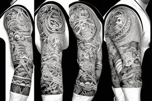 Sleeve with maya god tattoo idea