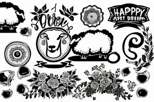 happy sheep tattoo idea