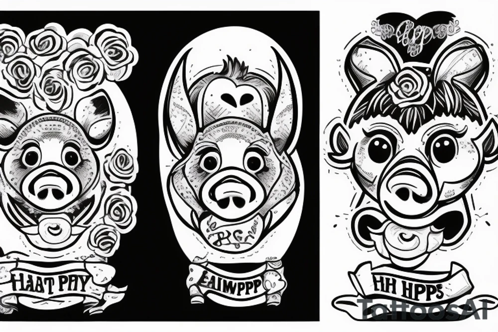 two happy pigs tattoo idea