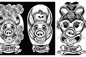 two happy pigs tattoo idea