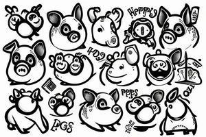 two happy pigs tattoo idea