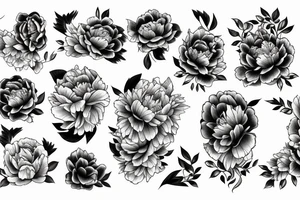 Peony and leo zodiac sign tattoo idea