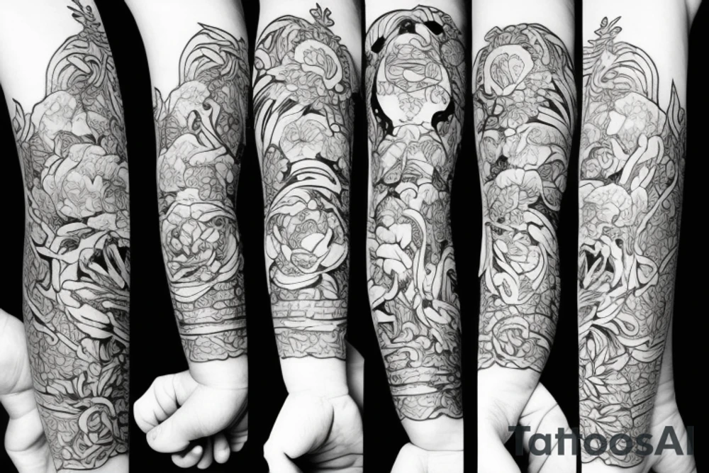 Leo zodiac and peony tattoo idea