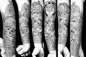 Leo zodiac and peony tattoo idea