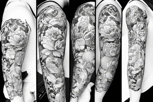 Leo zodiac and peony tattoo idea