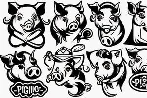pin-up pig tattoo idea