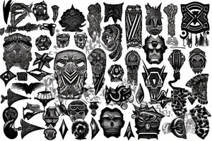 Tribal arm and chest tattoo idea