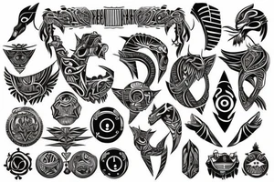 Tribal arm and chest tattoo idea