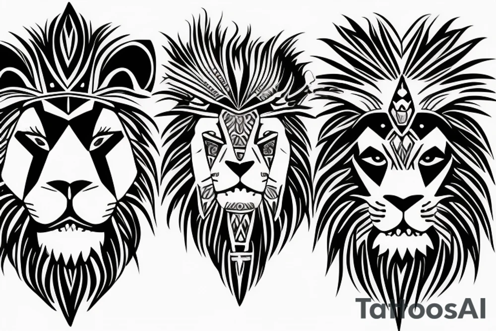 Lion face tattoo idea