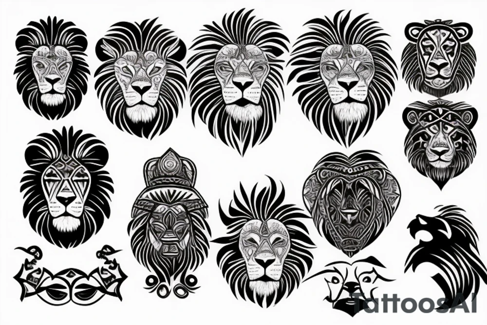 Lion face tattoo idea
