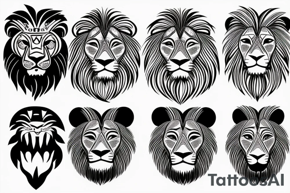 Lion face tattoo idea