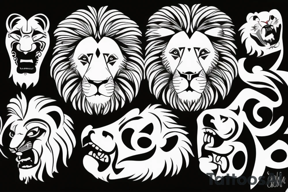 Lion face tattoo idea