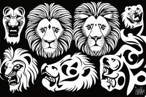 Lion face tattoo idea