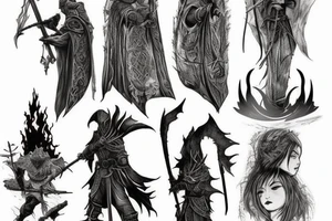 Dark Souls
Ashen One
Bonfire
Firekeeper
Elden Ring tattoo idea
