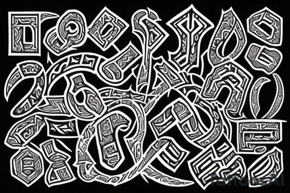 Dwarvish runes of spite tattoo idea