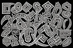 Dwarvish runes of spite tattoo idea