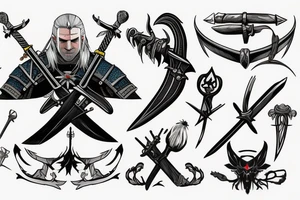 Witcher signs with sword tattoo idea