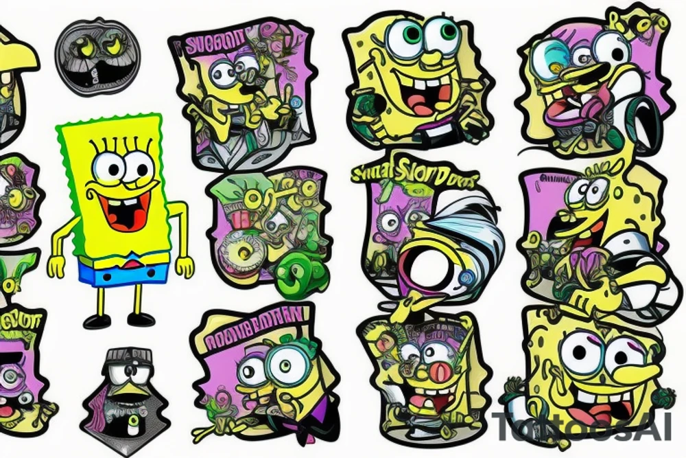 spongebob squarepants plankton "99% evil 1% hot gas" tattoo idea