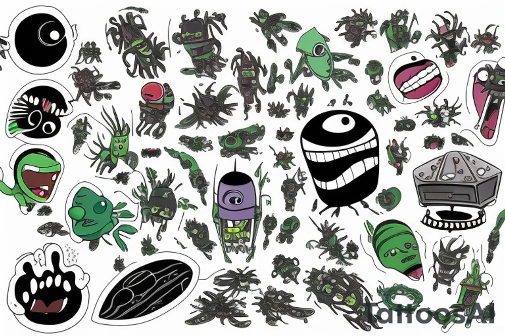 plankton "99% evil 1% hot gas" tattoo idea