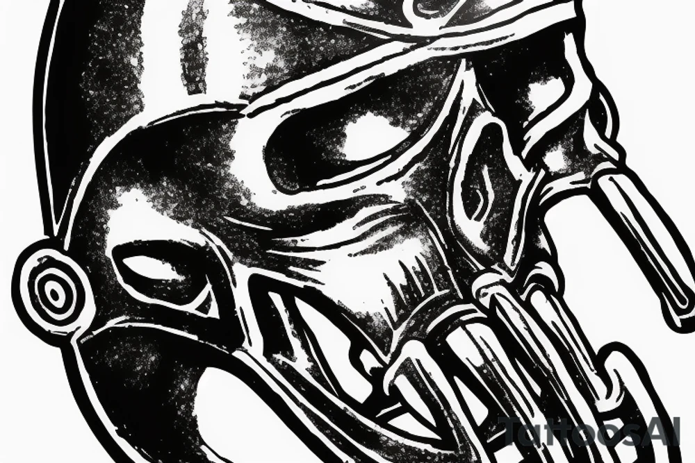 Spartan helmet with two xiphos crossed behind it like a pirate skull and crossbones tattoo idea