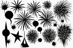 graphic fireworks tattoo idea