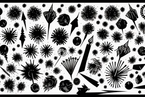 graphic fireworks tattoo idea