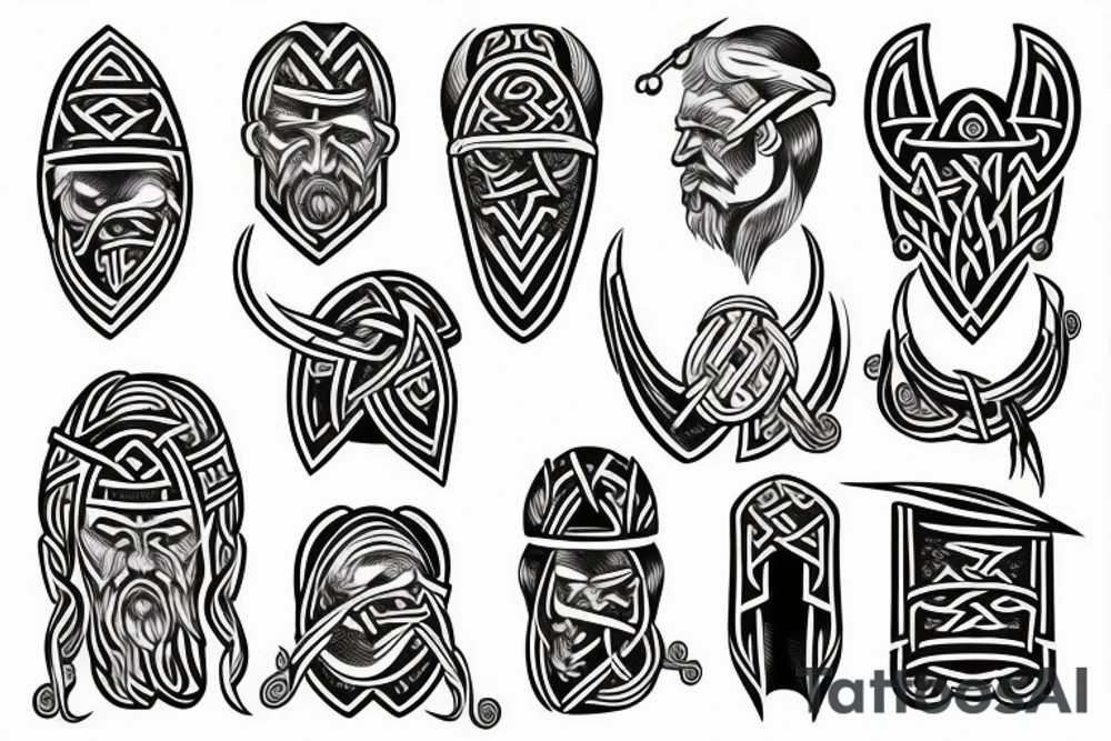 Scandinavian Viking tattoo sleeve tattoo idea