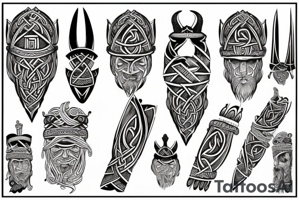 Viking tattoo sleeve tattoo idea