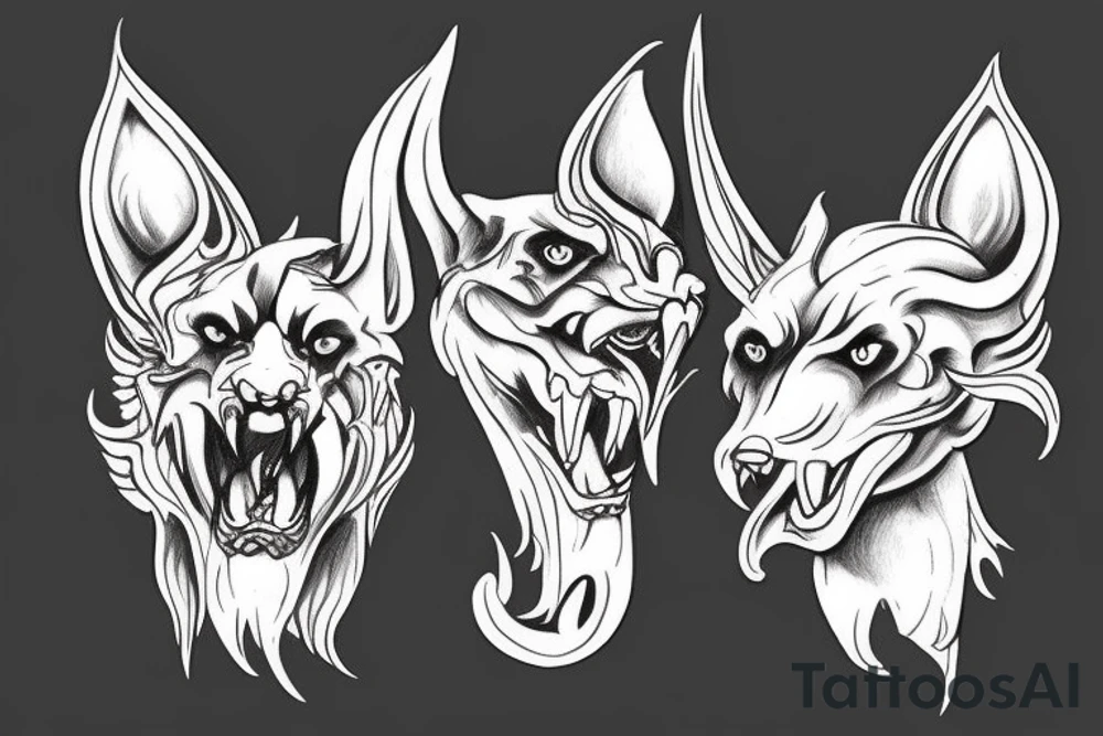 three headed cerberus tattoo idea