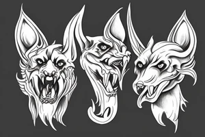 three headed cerberus tattoo idea